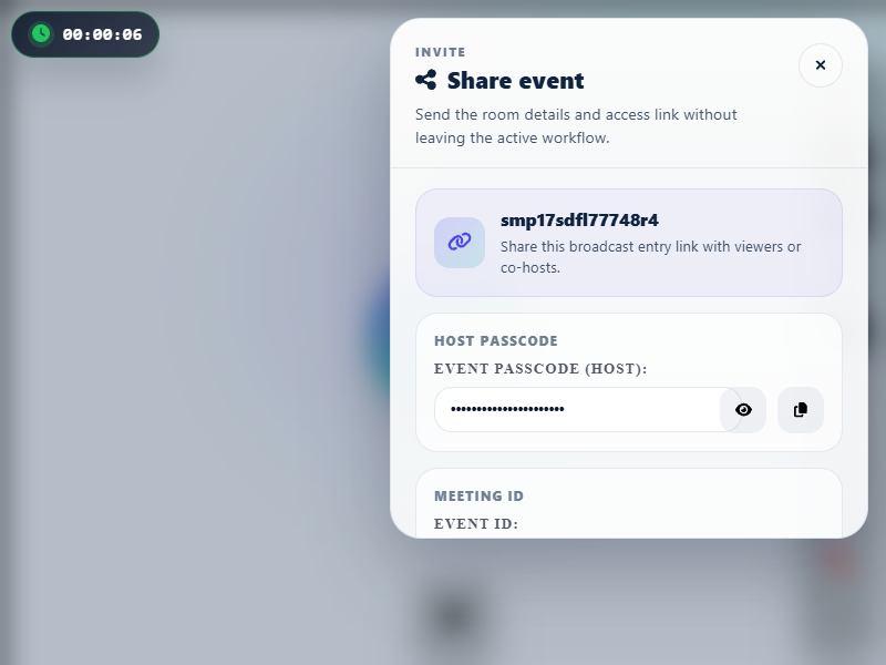 Angular broadcast share event modal screenshot