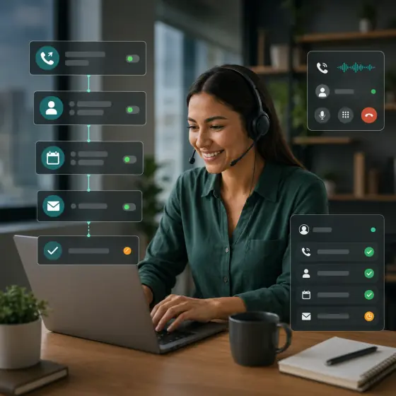 Operator overseeing an automated call flow that qualifies, books, and confirms